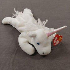 TY Beanie Baby Mystic Unicorn Horse Iridescent Horn Coarse Yarn Mane