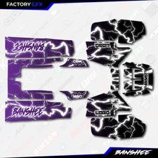 Purple Lightning Racing Fender Graphics Kit fits Yamaha Banshee 350 Twin Decals