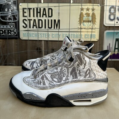 Nike Air Jordan Dub Zero White Cement Gray Shoes 311047-105 Youth 5Y