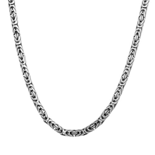Herren Königskette 7mm Rund Oxidiert Massiv 925er Sterling Silber Halskette - Bild 1 von 4