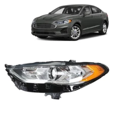 Driver Left Side Headlight Assembly W/LED DRL Chrome For Ford Fusion 2017-2019