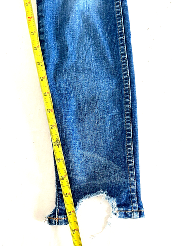 Pantalones de mezclilla ajustados Madewell para mujer azules con botones delanteros 10" cintura alta talla 26 - Imagen 11 de 14