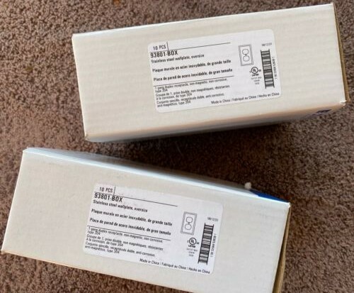 EATON/COOPER WIRING DEVICES, OVERSIZE S/S RECEPT WALL PLATE, *SOLD AS EACH PLATE