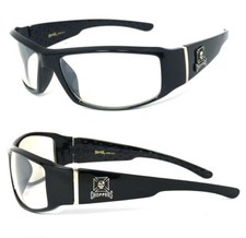 HOT CHOPPERS Biker Sunglasses Wrap Around Clear Lens UV400