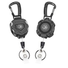 2-Pack Retractable KeychainHeavy Duty Retractable ID Badge Clip Reels with Zi...