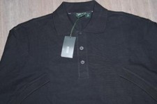 VINTAGE HUGO BOSS ADULT MENS GOLF POLO SHIRT SOLID BLACK SEVE B/400 LARGE NEW
