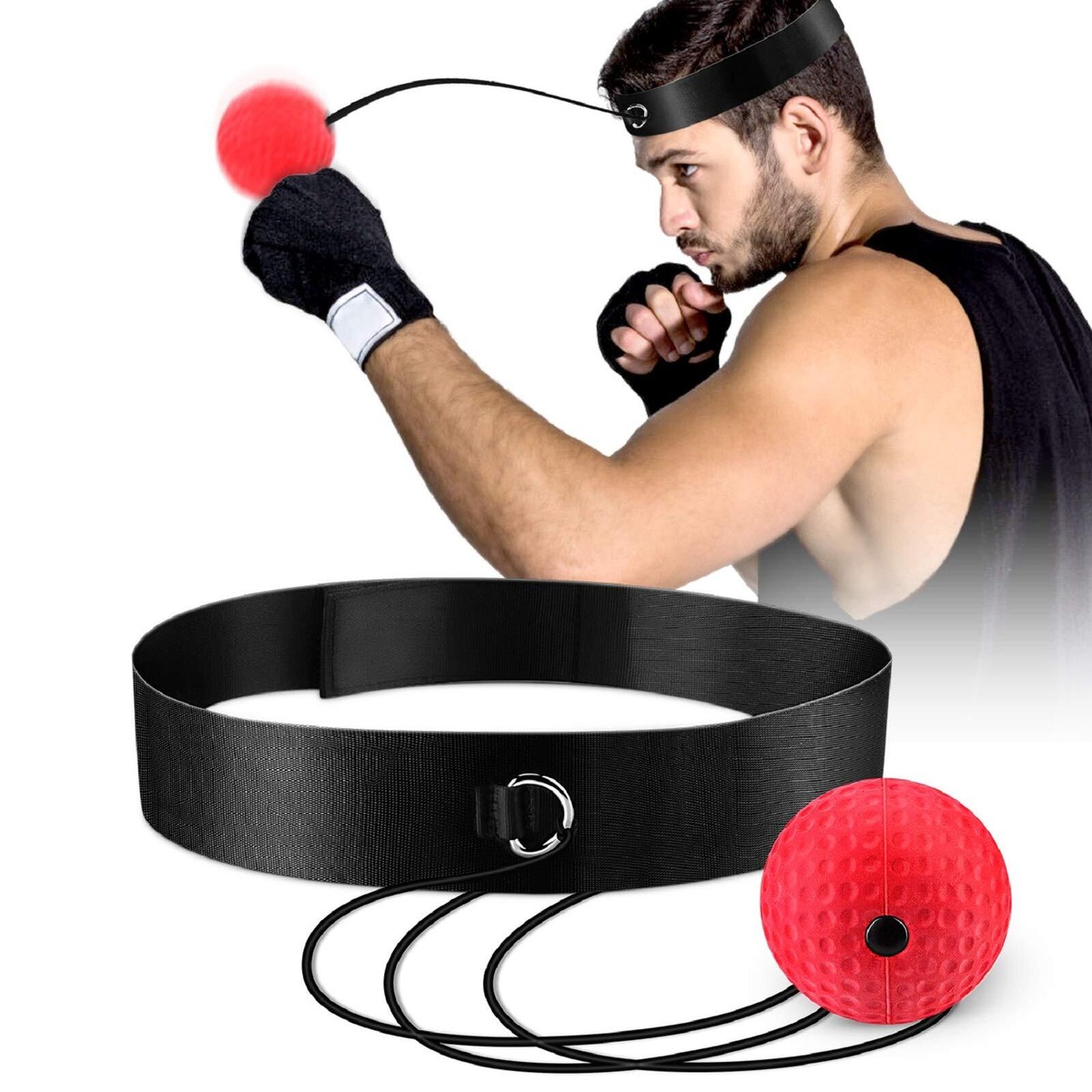 1-3PC Boxing Fight Ball Punch Exercise Head Band Reflex Speed