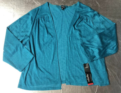 RAFAELLA plus Size Women Novelty Knits Cardigan Lightweight Sweater Size 2X Blue