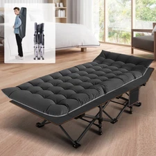 Folding Camping Cot for Adults & Kids, With 2 Sided Mattress & Carry Bag