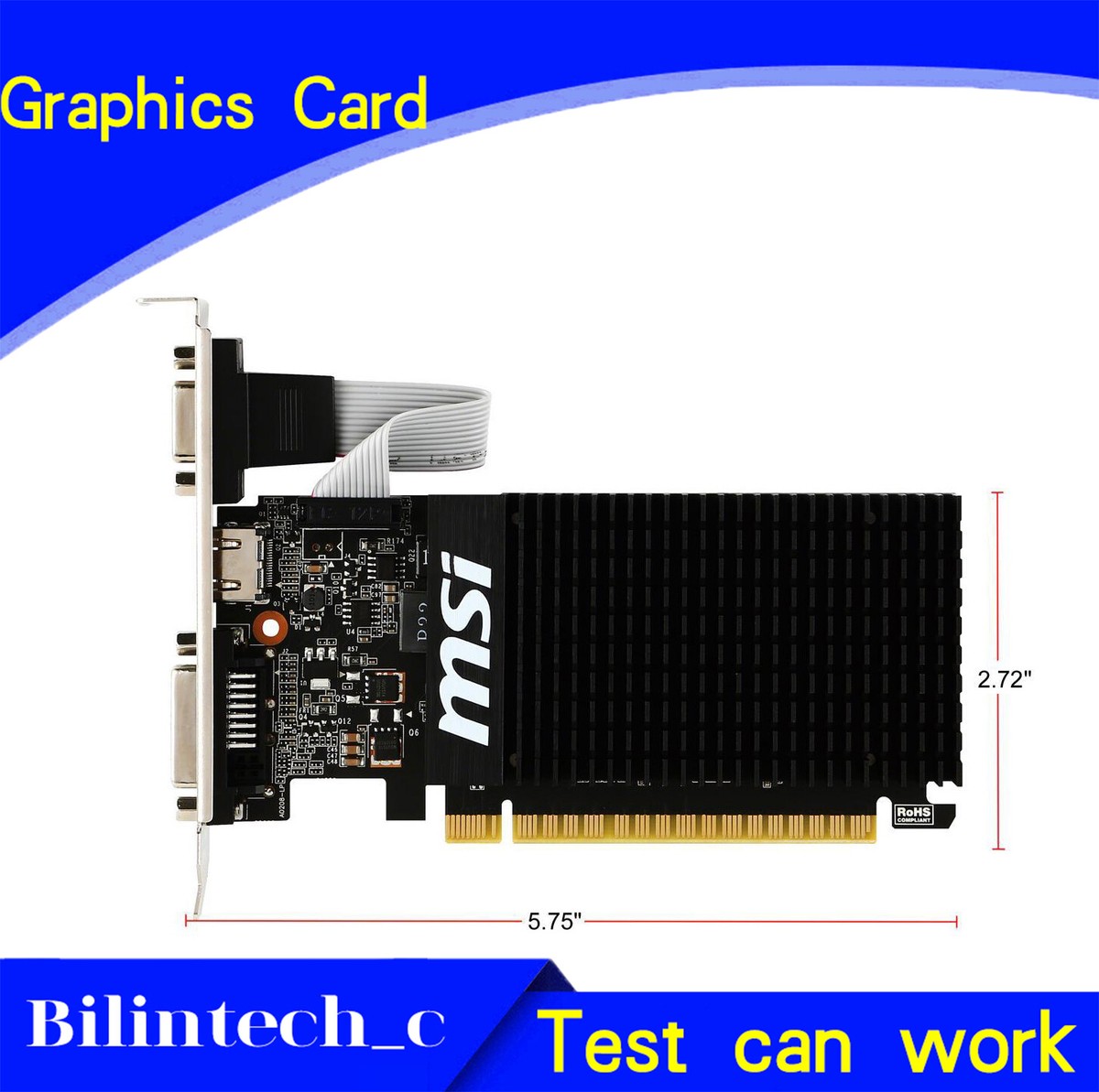 FOR MSI GT 710 DirectX 12 GT 710 2GD3H LP 2GB 64-Bit DDR3 Video