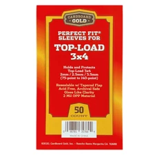 50 CBG Perfect Fit Sleeves for 3x4 Toploaders LARGE 75-140pt FREE SHIPPING