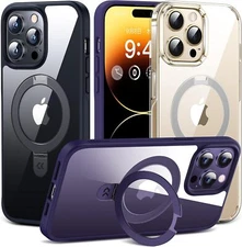 CASEKOO iPhone 14 Pro Max Case, Mag Clear, Invis Stand, Non Yell, Clear