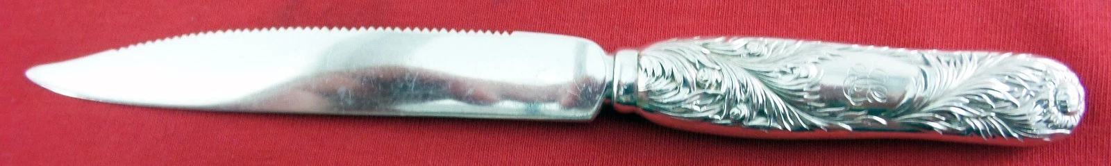 Tiffany CHRYSANTHEMUM ALL Sterling Silver 7 3/8" HH. SERRATED FRUIT KNIFE