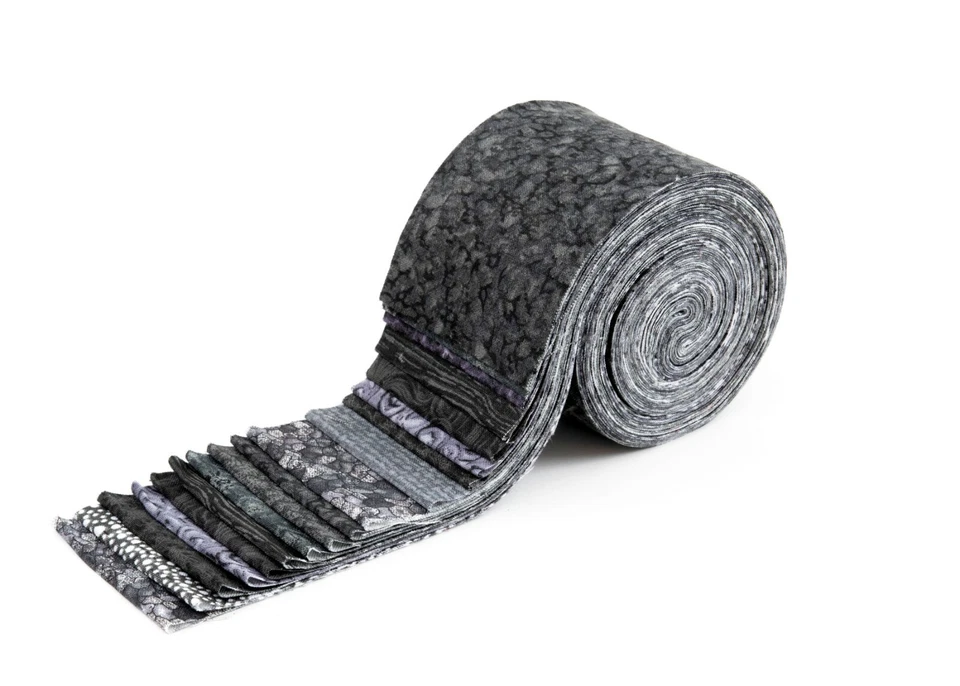 Rollo de gelatina It's All Black de 2,5" precortado 100 % algodón tiras de acolchado de tela Foto 3 de 3