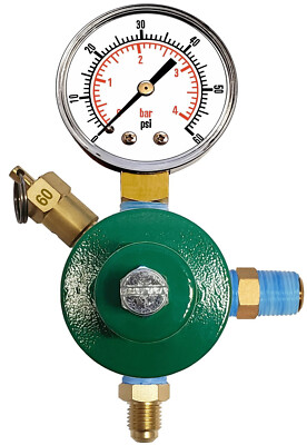 ADD-A-REG - PRIMARY CO2 REGULATOR- 1/4'' MFL w/CHECK VALVE - 60:OPEN GAUGES