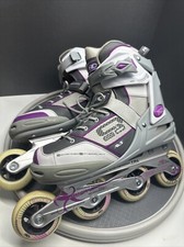 Roller Derby Elite Series Aerio Q60 Inline Skates Grey Purple Woman's Size 9