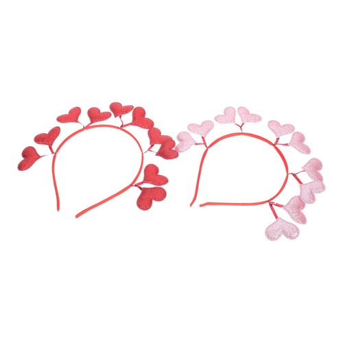 Valentinstag Stirnband Mit Glitzer-Herz – Strass-Herz, Elastisch, Für Frauen
