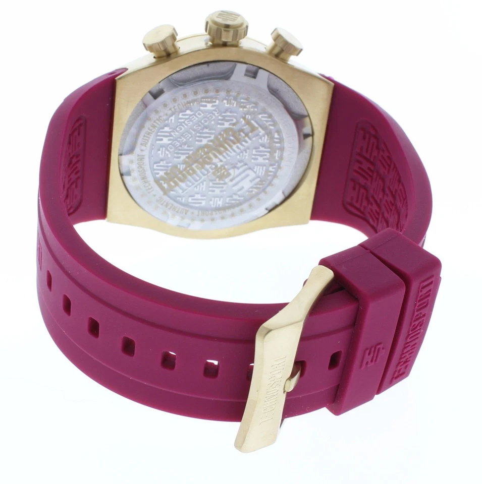 Reloj Technosport TS-820-4 para mujer cronógrafo dorado y rosa oscuro correa de silicona G Foto 3 de 3