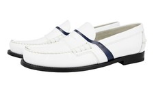 PRADA PENNY LOAFER SLIPPER DRESS SHOES 2DG100 WHITE LEATHER NEW US 10 EU 43