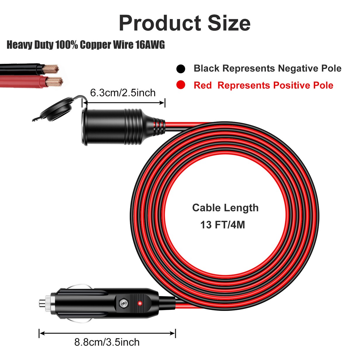 cigarette lighter car positive negative Heavy Duty 12V/24V Socket Plug This sae extension cable comes with a standard Sae connector that provides an extra convenient connection for the battery charger Best Buy