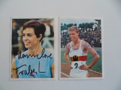 2 x Leichtathletik Sicker-Verlag signiert Deutschland Sammelbilder  1478
