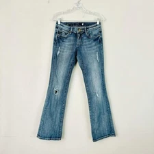 Vigoss Blue Ripped Knee Flare Wide Leg Jeans Women’s Size 3