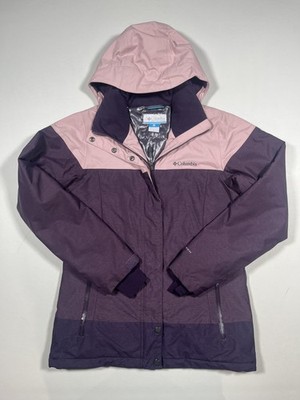 Columbia Jacket Womens Small Purple Pink Omni-Tech Omni-Heat Hooded Parka Ski