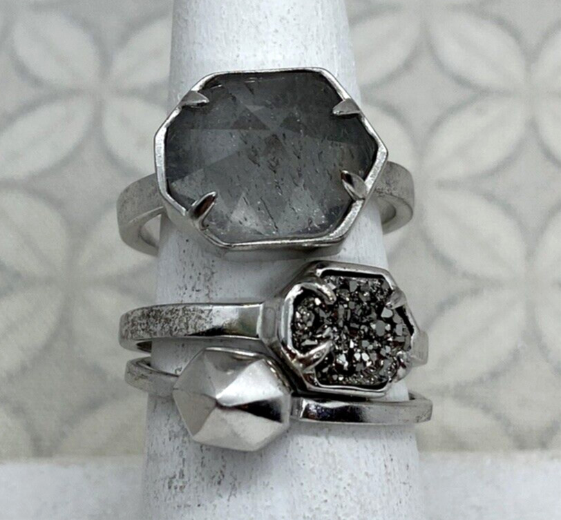 Kendra Scott Mariam Stackable Ring Set Silver ton… - image 1