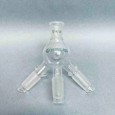 Chemglass Cow Type Distilling Receiver Adapter 14/20 Joints