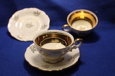 2x Mocca Tasse Sammlertasse Porzellan gold Vintage aus Omas Schrank