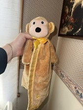 Scentsy Buddy Moe Monkey Lovey Plush Tan Yellow Satin Back Security Toy 14 Inch