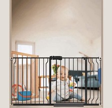 Black Pressure Mounted Walk-Through Doorway/Stairway Gate, 32-39"