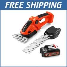 Multi-Purpose 24V Electric Pruning Shears with 2-in-1 Blades & Safety Gear