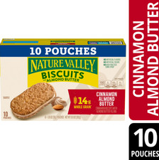 Nature Valley Biscuit Sandwiches, Cinnamon Almond Butter, 10 Bars, 13.5 oz