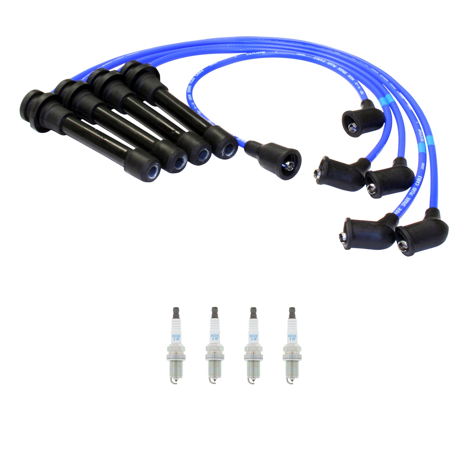 NGK 7mm Wire Set 4 Iridium Spark Plug Kit For Nissan 240SX 2.4 4L M KA24DE 91-94