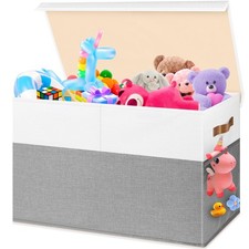 Large Toy Box, Collapsible Sturdy Storage Chest With Lids, Kids Toy Chest Sto...