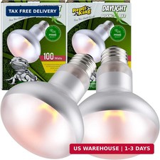 Reptile Heat Bulb Lamp, 2-Pack 100W Daylight Basking Spot, Bearded Dragon/Turtle