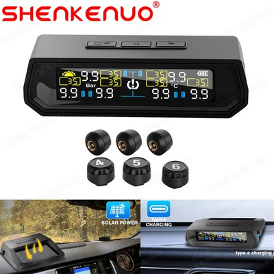 #ad 6 WHEEL TPMS FOR DUALLY TRUCKS amp; TRAILERS 6 SENSORS SOLAR USB CHARGING T17 $36.99