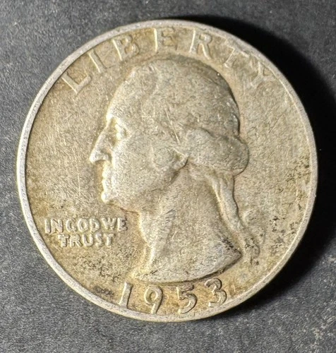 1953-S Silver Washington Quarter (Circulated) - (#2049) Very Fine Condition