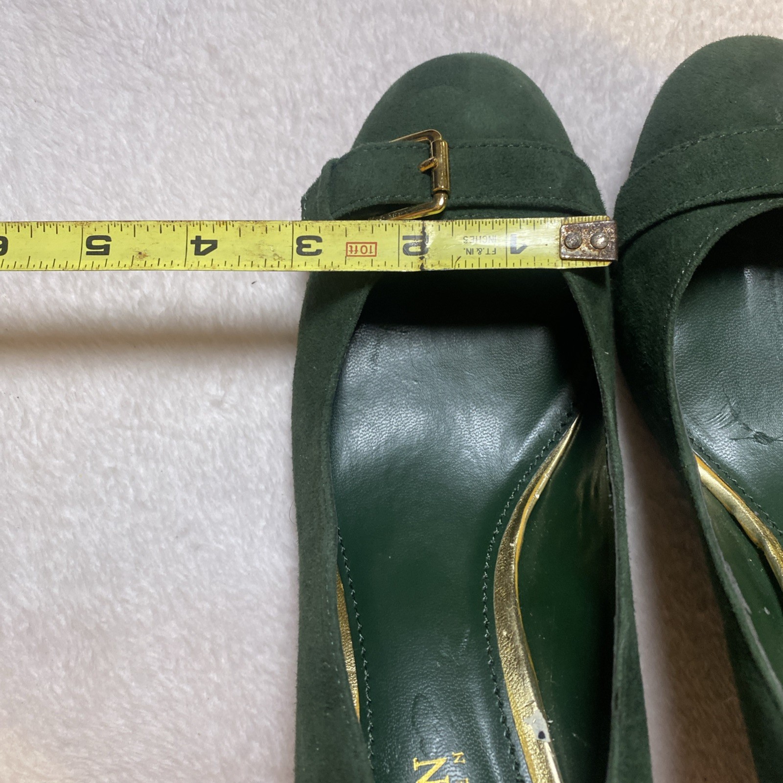 Ralph Lauren Women’s Green Suede Velvet Buckle St Patricks Heels Size 7 Women’s  thumbnail 11