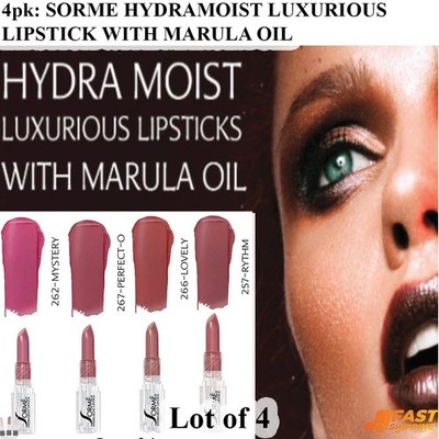 4pk: SORME HYDRAMOIST LUXURIOUS LIPSTICK WITH MARULA OIL