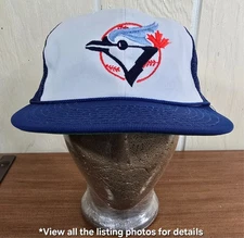 Vintage TORONTO BLUE JAYS Twins Enterprise Hat Cap Trucker Mesh Snapback