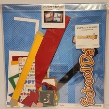 Paper Wizard 2 Page Layout Scrapbook Kit 12x12 SCHOOL DAYS