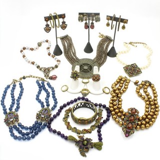 Heidi Daus Art Deco Crystal Bead Flower Necklace Earring Ring Lot of 11 #M1377 3