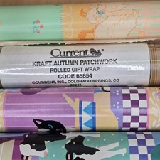 Vintage 1988 Current Rolled Gift Wrap Paper Sealed Not Sealed NEW Animals Fall