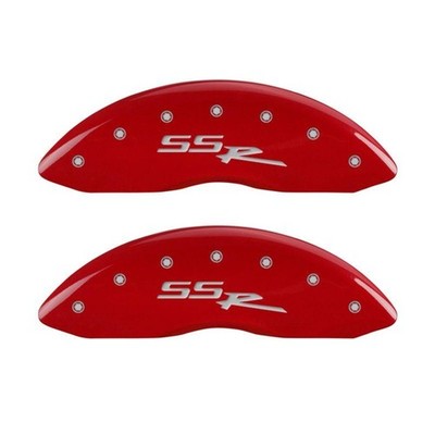 MGP 4 Caliper Covers Engraved Front & Rear SSR Red finish silver ch