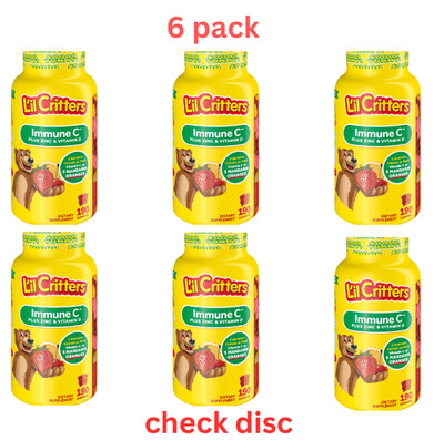 Lil Critters Immune C Gummy with Zinc & Vitamin D 190 Each 6 pack old stock