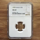 1999 $5 AMERICAN 1/10 OZ GOLD EAGLE NGC MS69