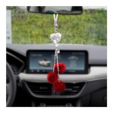 Bling Heart Diamond Car Hanging Accessories, Bling Love Heart and Cute Wine Red