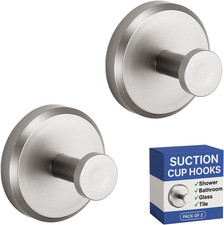 HOME so Suction Cup Hooks for Shower, Bathroom, Kitchen, Glass Door, Mirror, Til